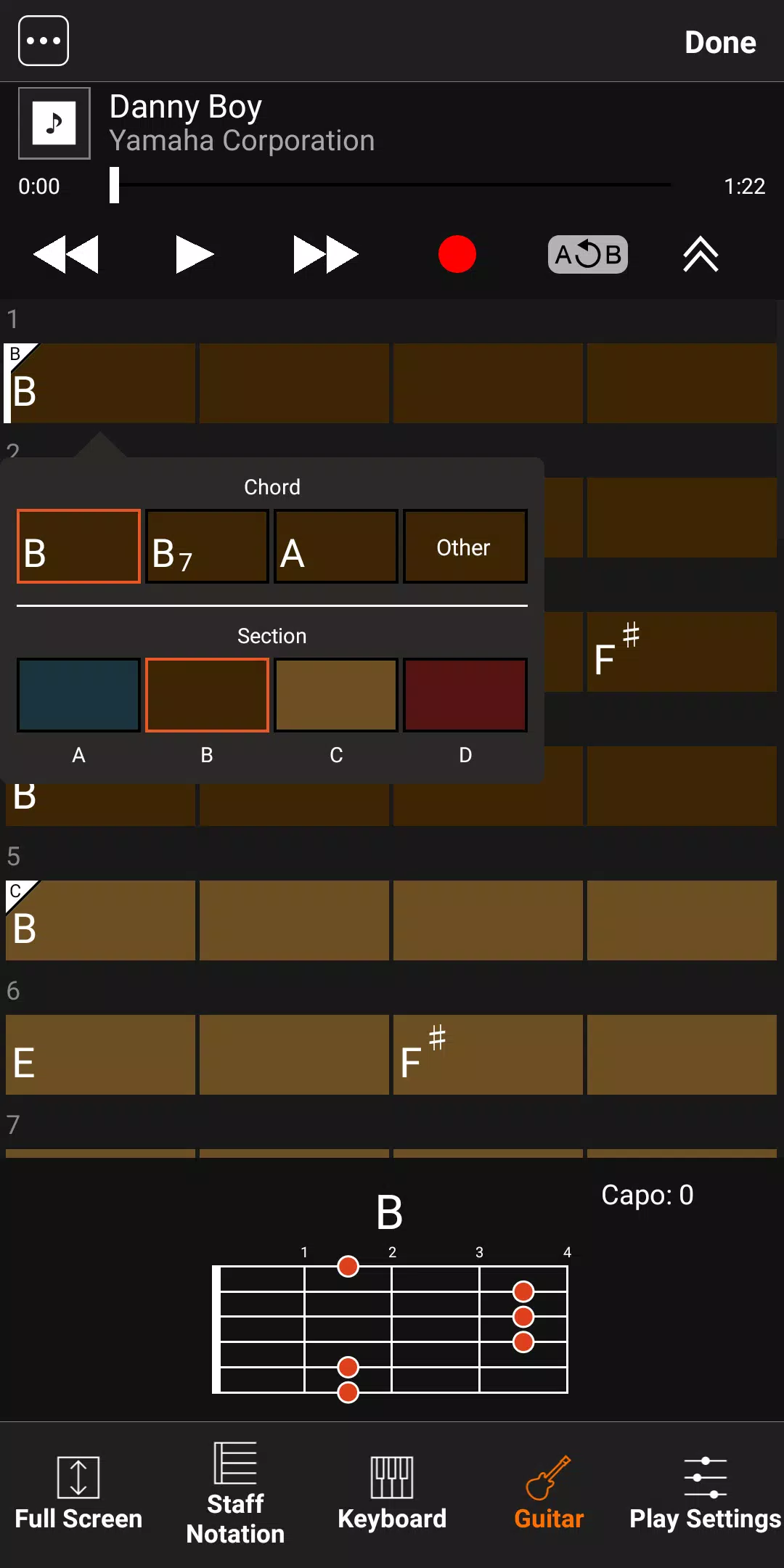 Chord Tracker captura de pantalla 