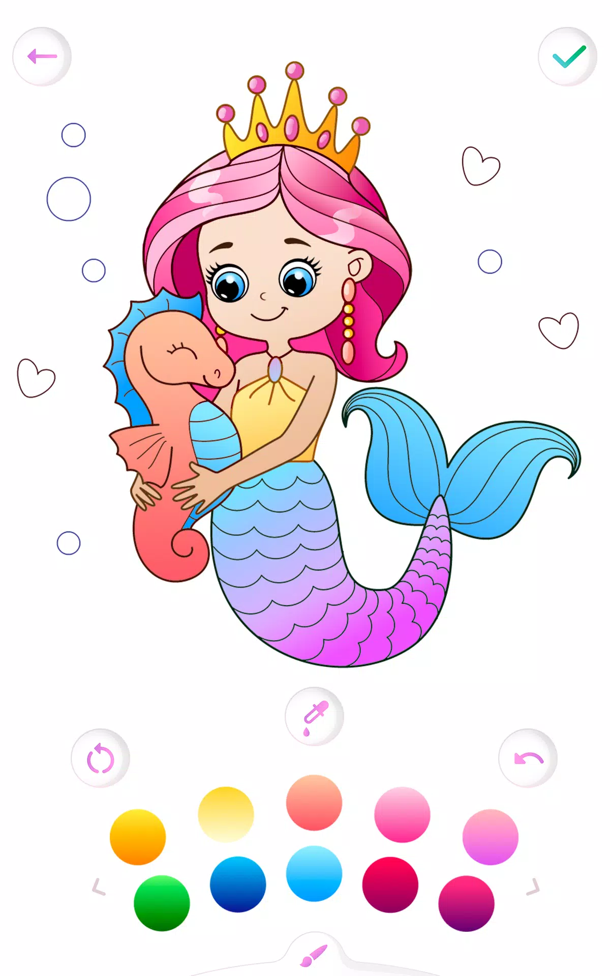 Mermaid coloring book gradient ဖန်သားပြင်ဓာတ်ပုံ 2