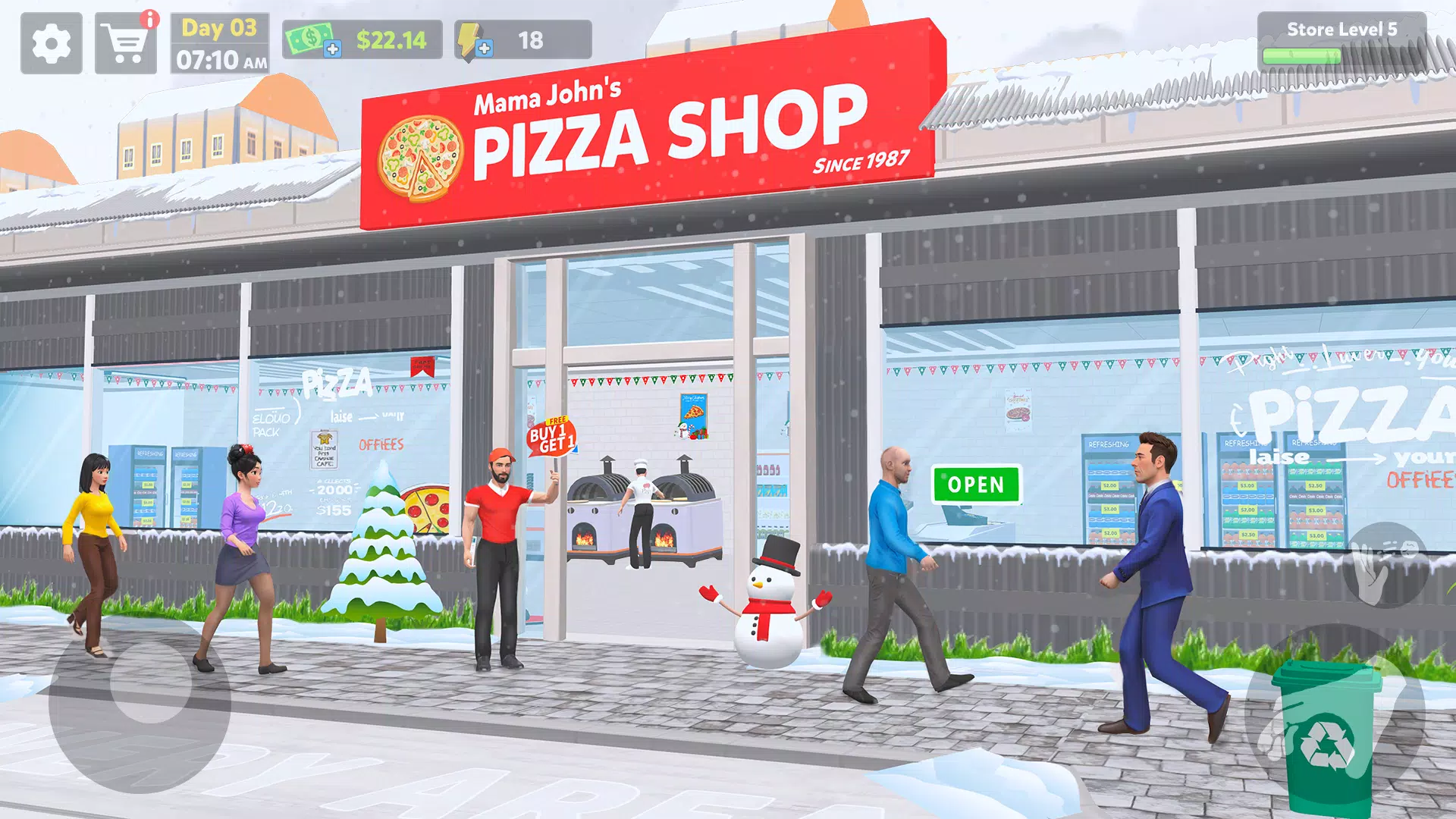 Pizza Shop Simulator 3D экрана 1