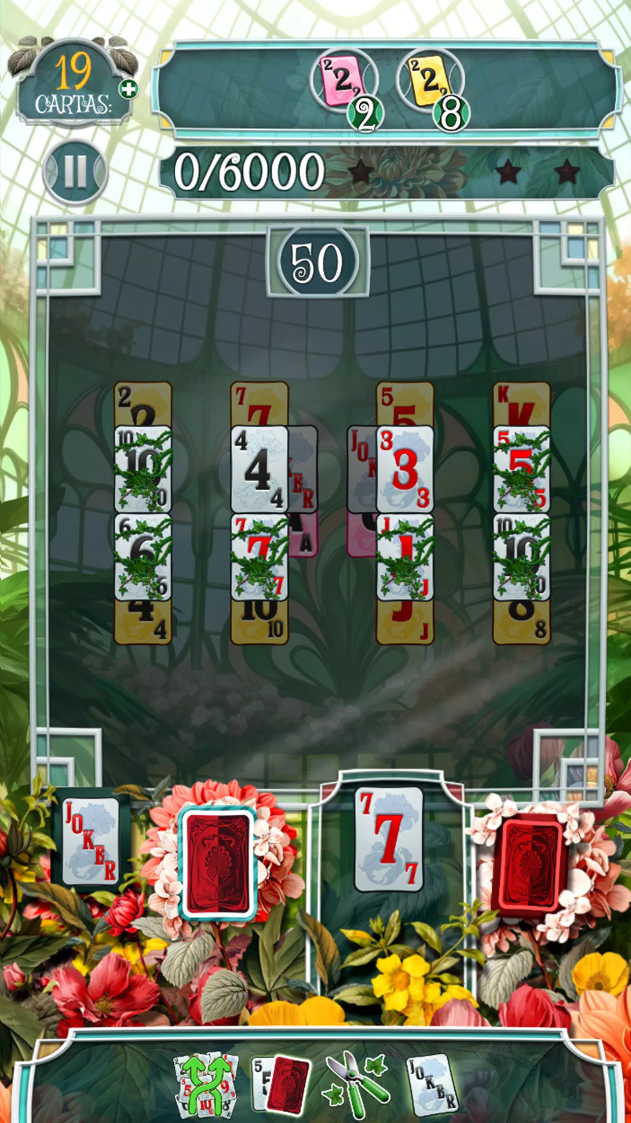 Greenhouse Solitaire TriPeaks экрана 1