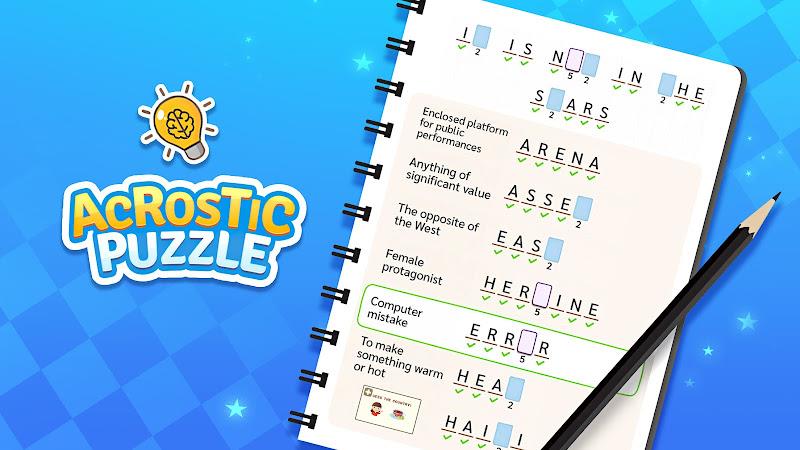 Screenshot Acrostic Puzzle: Logic Fill in 1