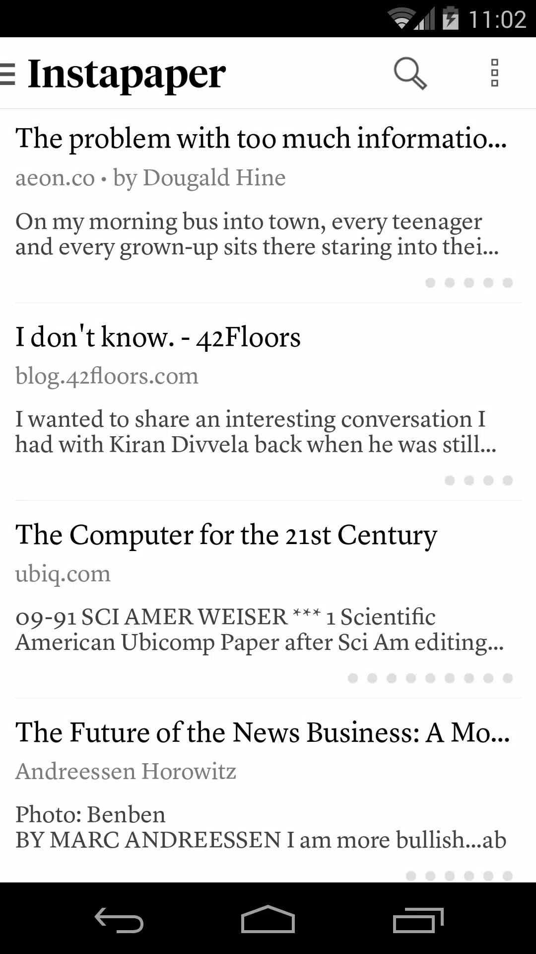 Instapaper Screenshot 1