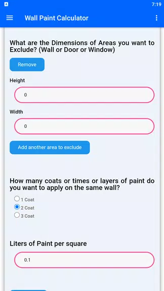 Screenshot Wall Paint Calculator 3