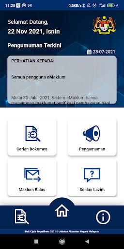 Screenshot eMaklum JANM 2