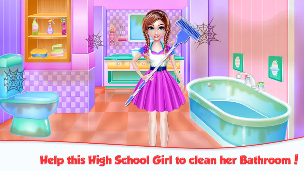 Highschool Girl House Cleaning स्क्रीनशॉट 2