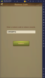 Lost in Blue 2: Fate's Island - Redeem Code Interface