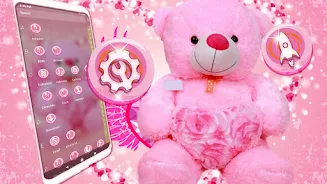 Pink Teddy Bear Theme ဖန်သားပြင်ဓာတ်ပုံ 4