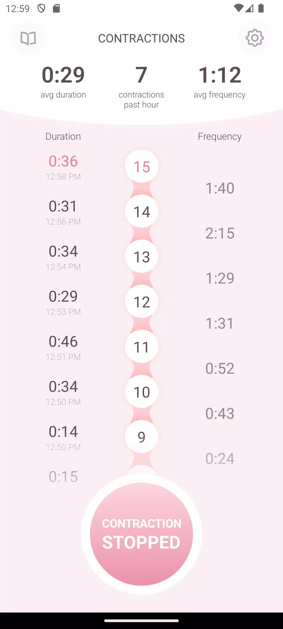 Contraction Timer & Counter 9m Screenshot 3