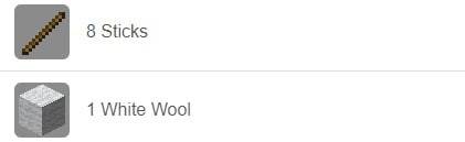 Materiales para pintura de Minecraft: lana y palos