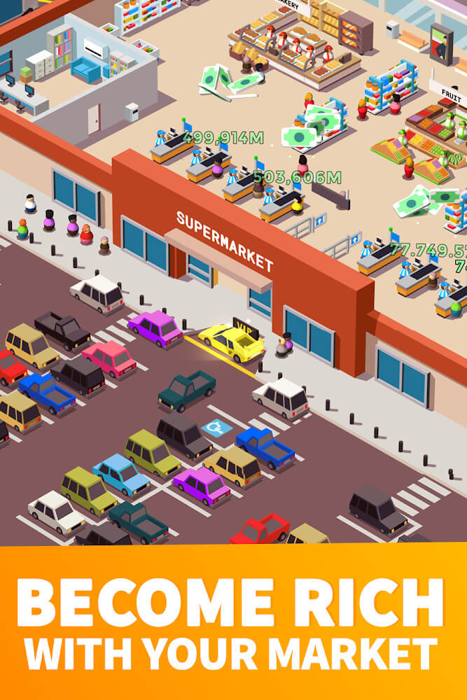 Idle Supermarket Tycoon Mod ဖန်သားပြင်ဓာတ်ပုံ 2