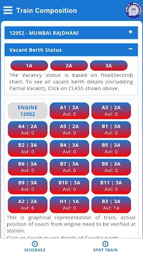 Rail Reservation Chart & PNR экрана 2