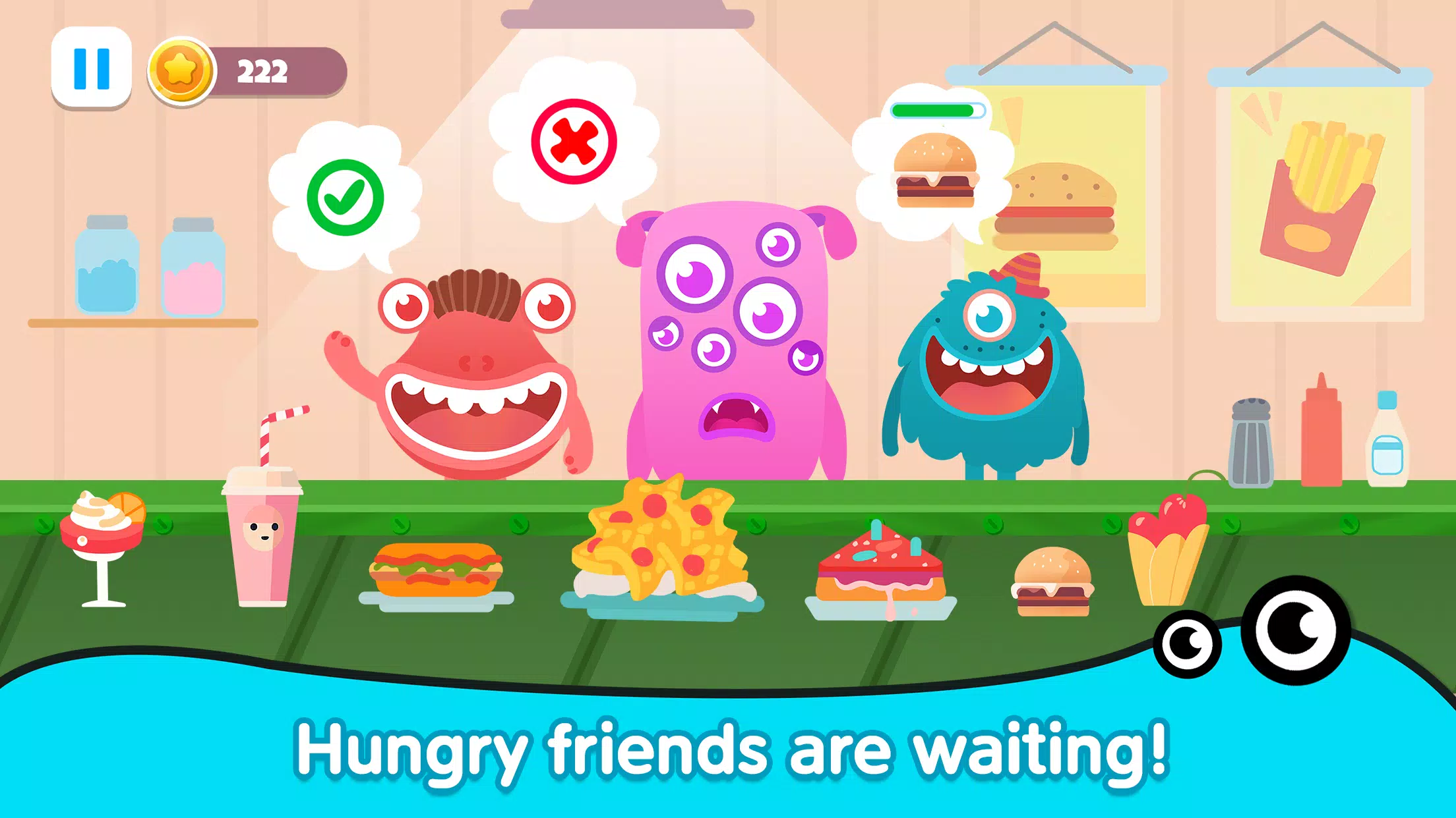 Kitchen monster games for kids captura de pantalla 