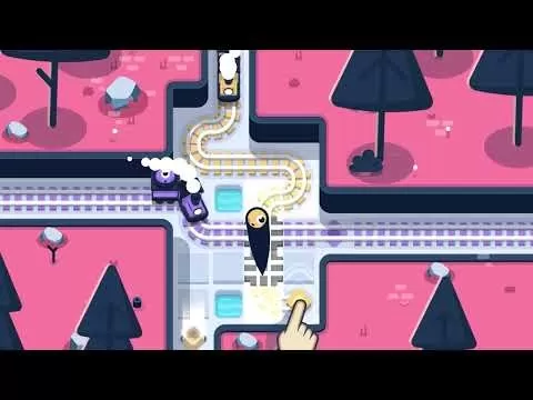Rail Rescue gameplay showing train navigating colorful tracks