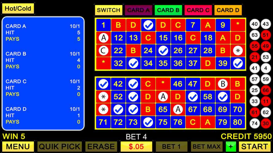 Screenshot Keno 4 Card 1