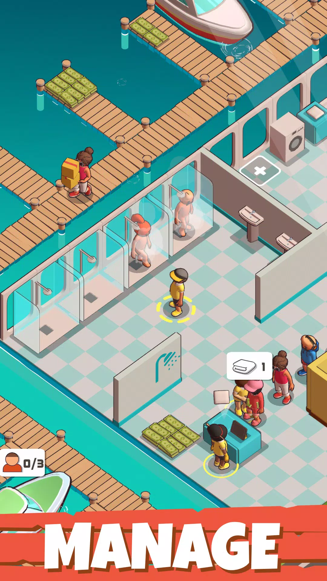 Marina Fever - Idle Tycoon RPG screenshot 1