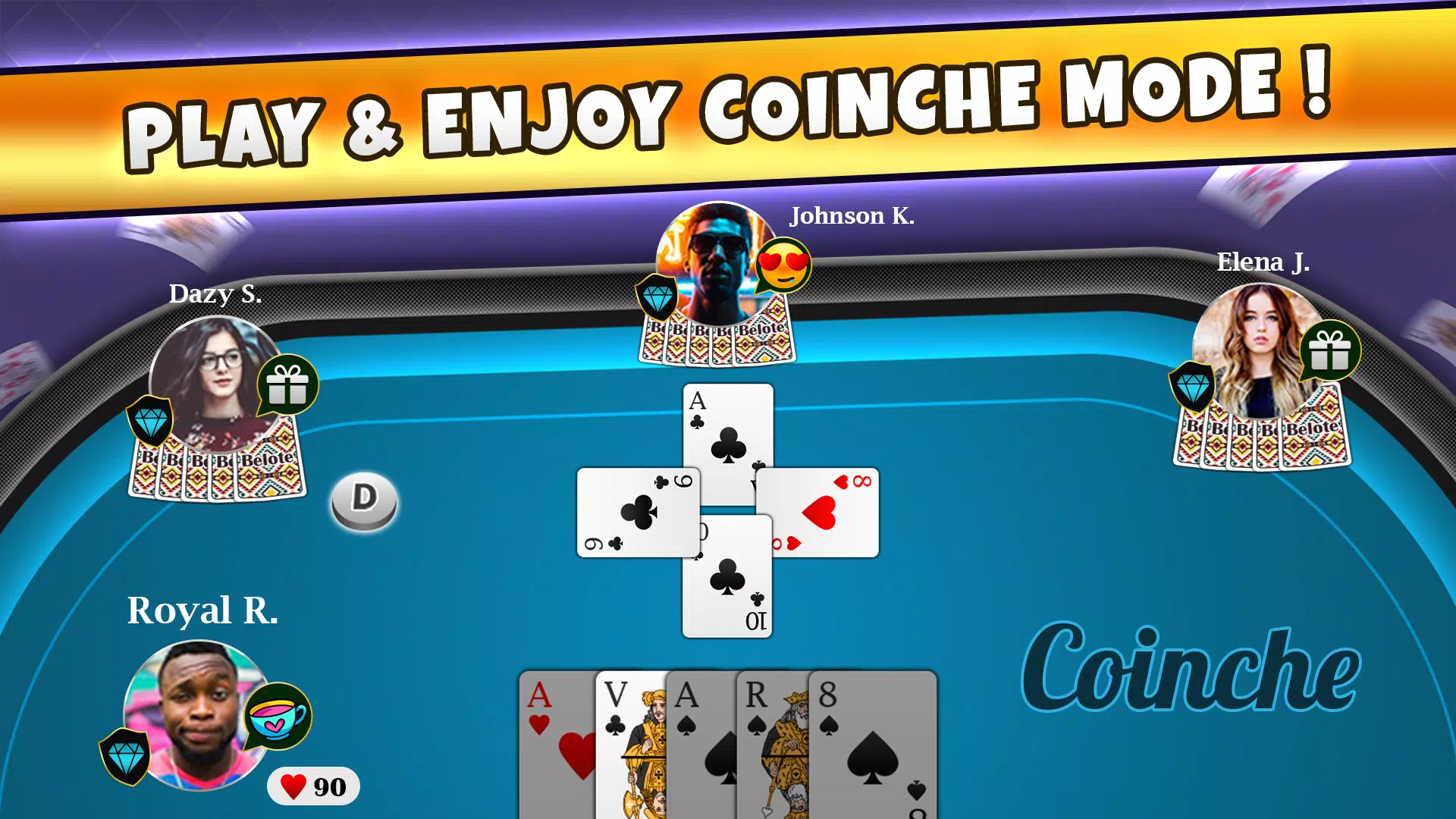 Belote Coinche Online game zrzut ekranu 3