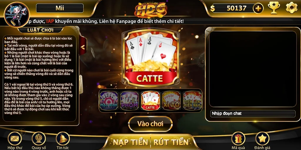 Game bài nhận quà khủng - HDG captura de pantalla 