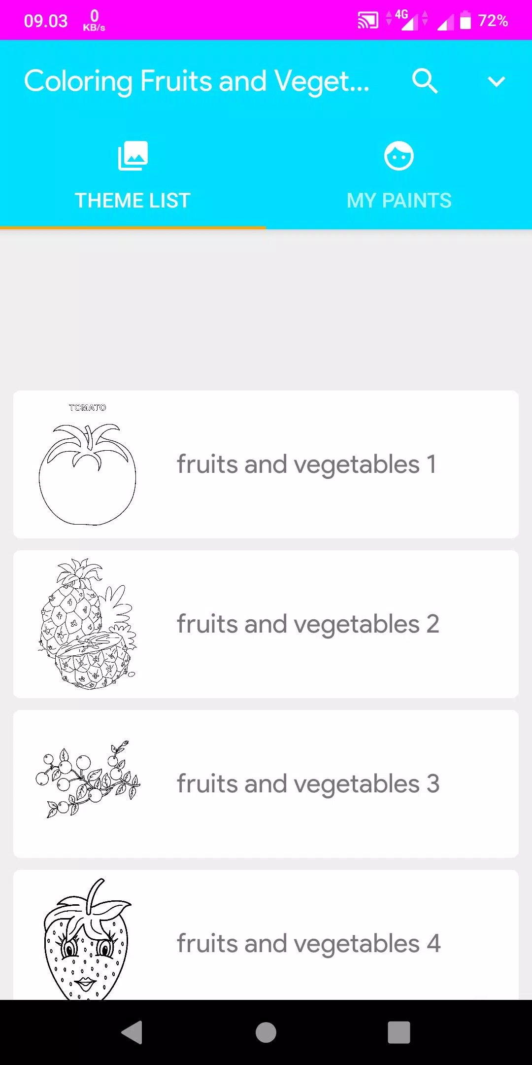 Coloring Fruits And Vegetables Screenshot 1