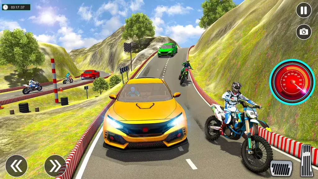 Sports Car vs Bike Racing ဖန်သားပြင်ဓာတ်ပုံ 2