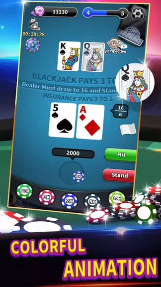 BlackJack 21 lite offline game ekran görüntüsü 2