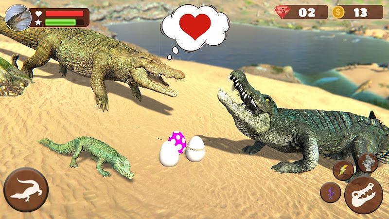 Wild Crocodile Family Sim Game स्क्रीनशॉट 2