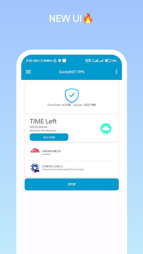 SocksNET VPN ဖန်သားပြင်ဓာတ်ပုံ 3