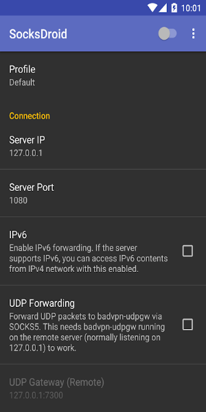 SocksDroid Screenshot 1