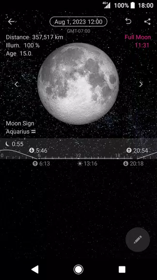 Simple Moon Phase Calendar Screenshot 2