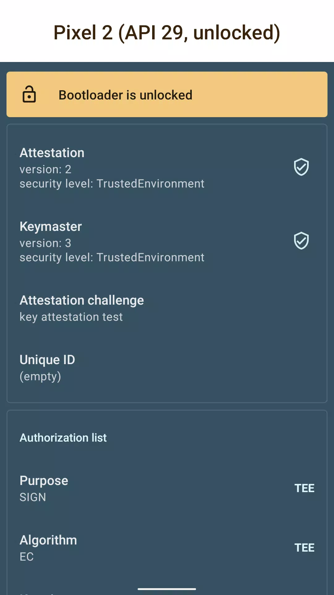 Key Attestation Demo screenshot 2