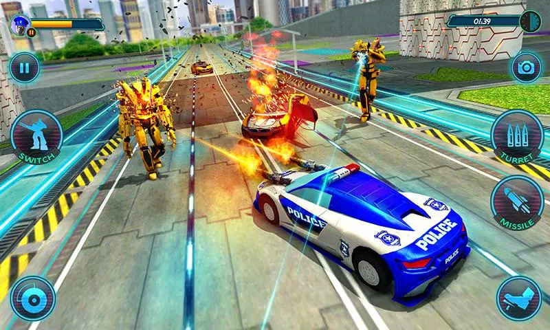 US Police Robot Car Revenge captura de pantalla 