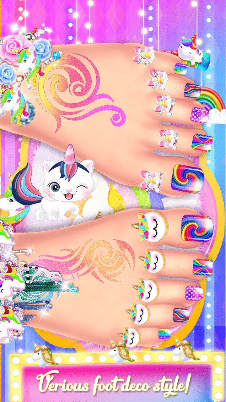 Unicorn Acrylic Nails Makeover captura de pantalla 