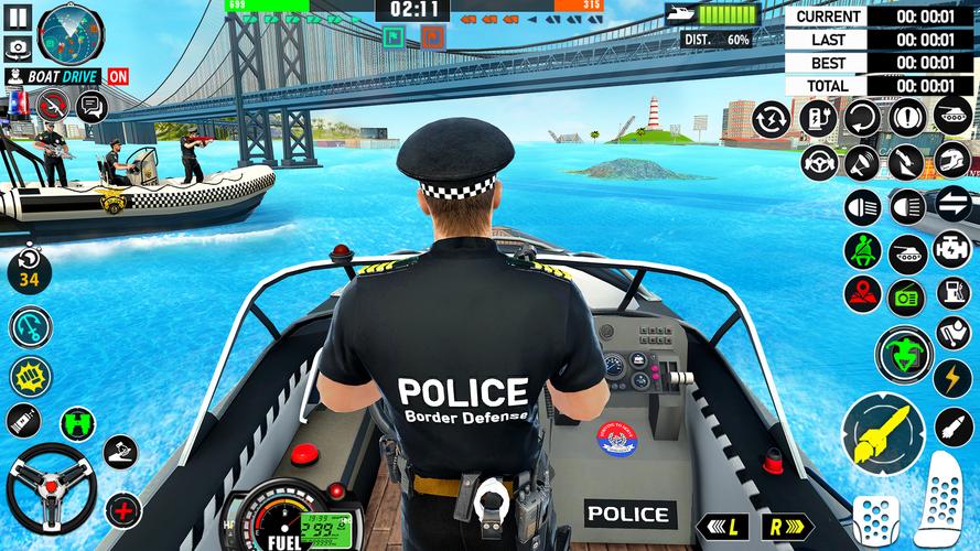 Police Boat Chase Crime Games captura de pantalla 